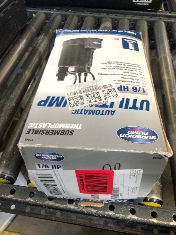 Photo 1 of Superior Pump 91046 1200GPH Thermoplastic Automatic Utility Pump, 1/6 HP