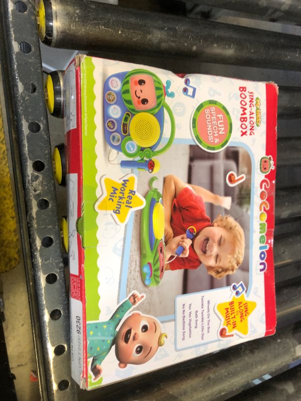 Photo 1 of eKids Cocomelon Toy Singalong Boombox with Microphone and Built-in Music, Toddler Toys for Fans of Cocomelon Gifts