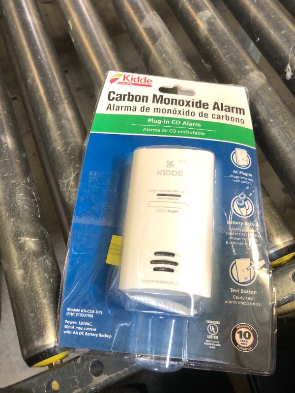 Photo 1 of Kidde Carbon Monoxide Detector, Plug In Wall with AA Battery Backup, Test-Hush Button