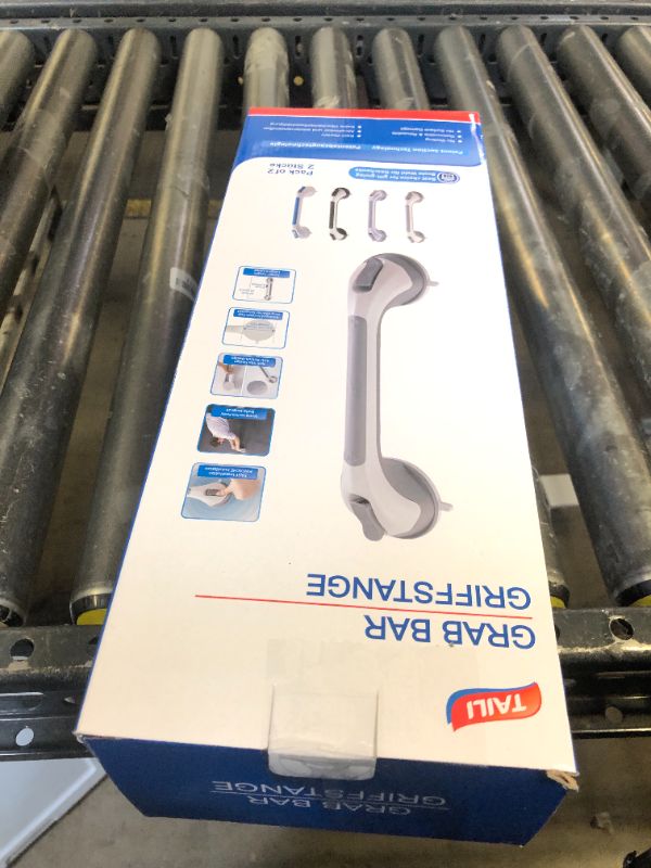 Photo 1 of TAILI Grab Bars for Bathtubs and Showers 2 Pack Suction Grab Bar, Heavy Duty Shower Handle Removable Bath Handrails for Seniors and Elderly, Bathroom Safety Grip No Drilling Waterproof,Grey