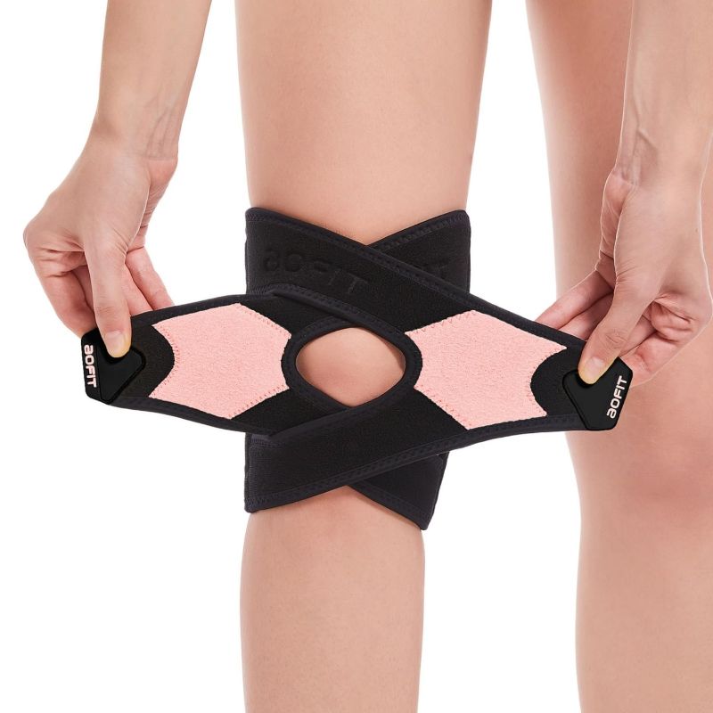 Photo 1 of Knee Brace for Men & Women, Adjustable Compression with Memory Stabilizers for ACL, MCL, Meniscus Tear, Arthritis Pain Relief - Breathable for Sports, Running, Injury Recovery L
