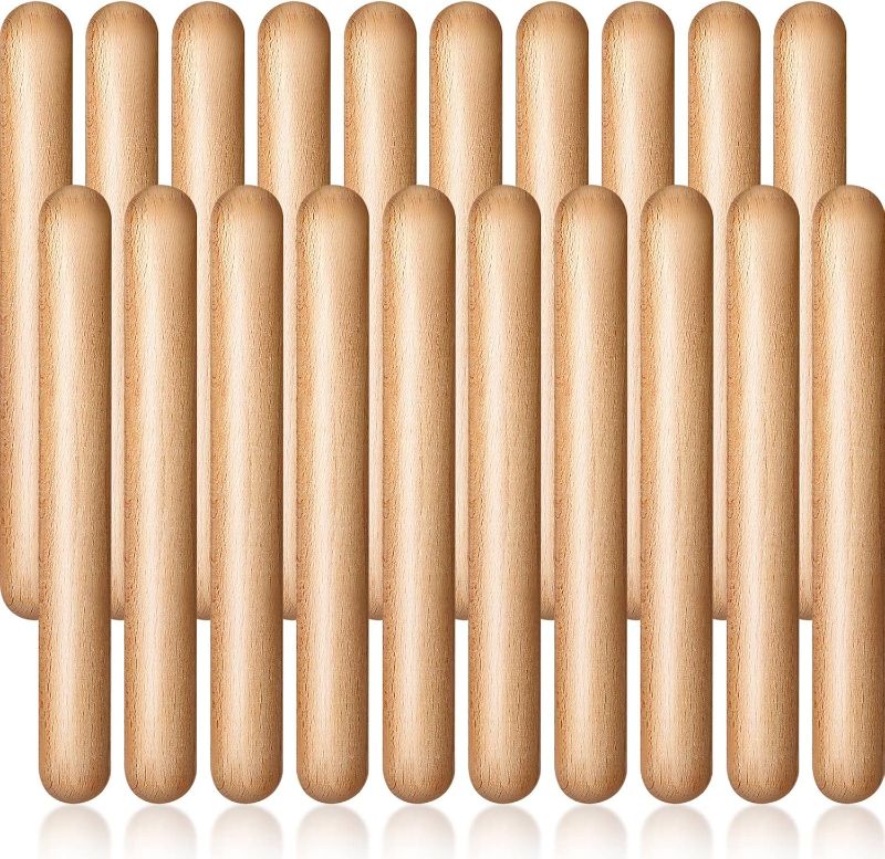 Photo 1 of Boao 20 Pcs 8 Inch Music Rhythm Sticks for Kids Bulk, Music Lummi Sticks with Carry Bag, Classical Wood Claves Musical Percussion Instrument Drumsticks Classroom School Perform Show Set
