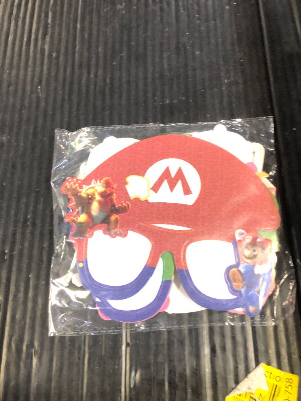 Photo 1 of Super Brother Paper Party Glasses Birthday Decorations, Video Game Party Favors Photo Prop for Boys Girls Birthday Gift(24PCS)