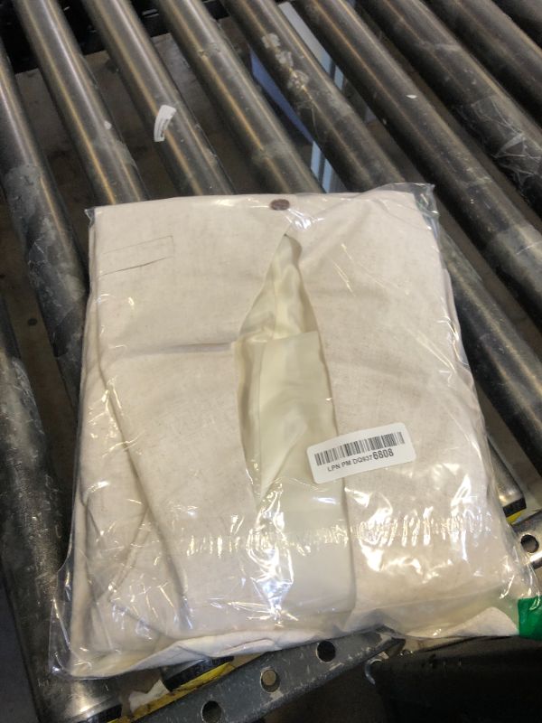 Photo 1 of Tiefony Men's Linen 2 Piece Suit Slim Fit Wedding Groom Groomsmen Summer Vest Shorts Set Off-White XXL