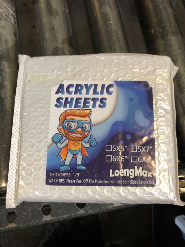 Photo 1 of LoengMax 1/8" Thick (3mm) Clear Acrylic Sheet 6" x 6" - 6 Pieces | Cast Plexiglass for DIY Crafts, Sign, Photo Frame, Display Projects