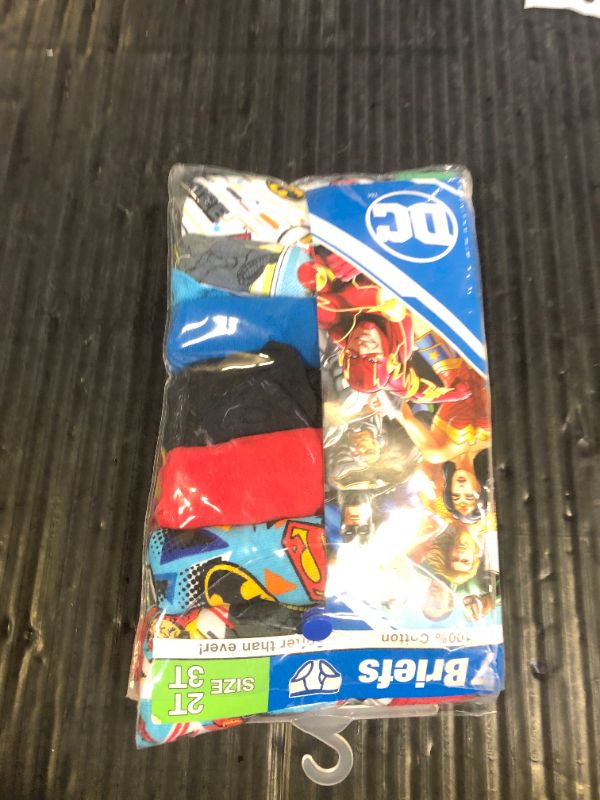 Photo 1 of DC Comics 100% Cotton Briefs with Prints Including Superman, Batman, The Flash Logos, Sizes 2/3T, 4T, 4, 6, 8