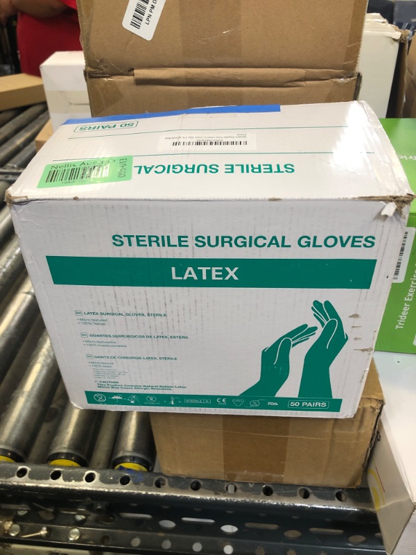 Photo 1 of Generic Powder Free Latex Surgical Gloves, Size 7.5, 50 Pair/Box