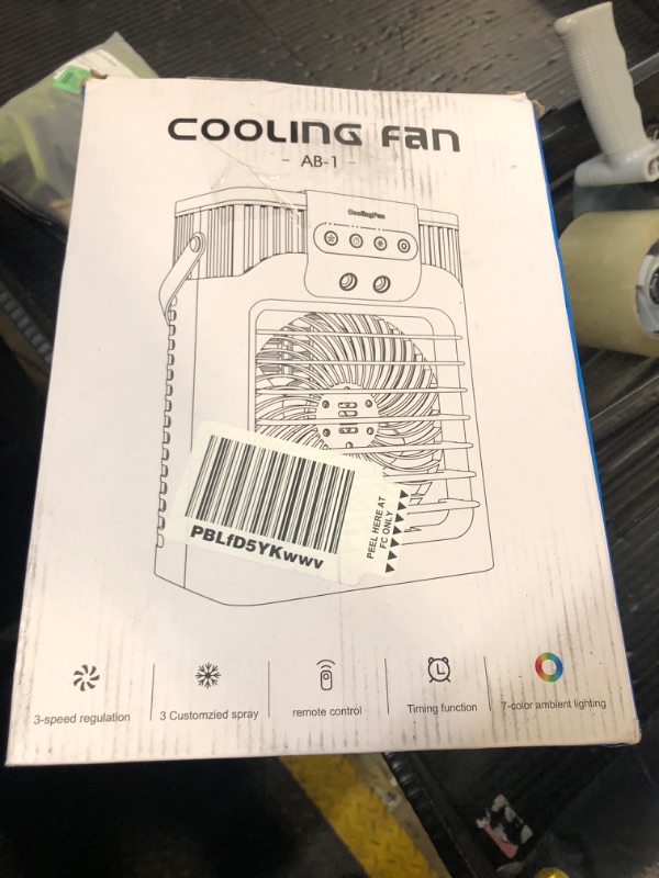 Photo 1 of Portable Air Conditioner, LEAEYFE 3 Higher Speeds With 1200ml Extra Large Water Tank, 7 Color Lights 2/8 Hour Timer, 120° OscillatingCooling Fan For Desk, Home, Bed and Living Room