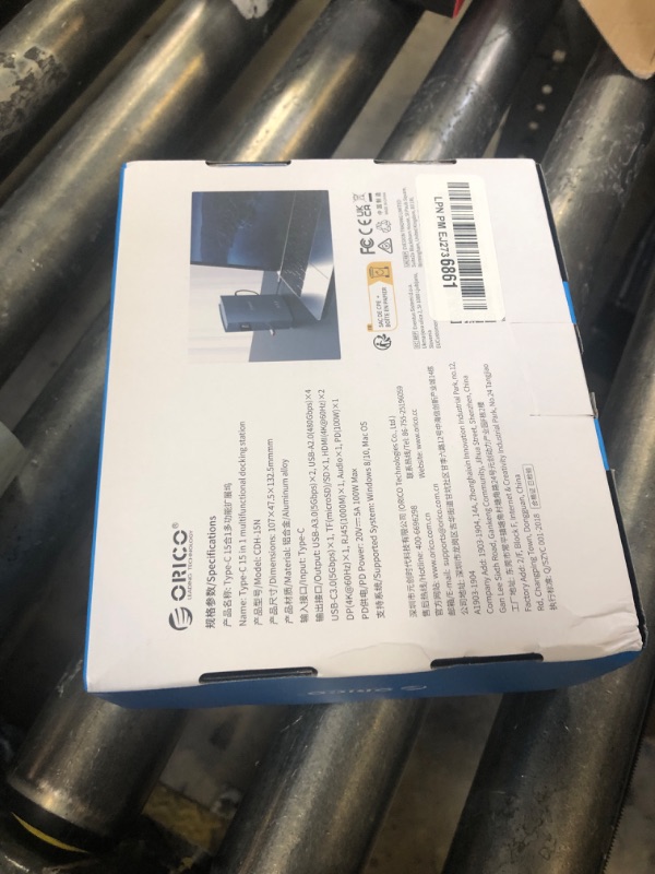 Photo 1 of ORICO MacBook Docking Station for MacBook Pro M1, Mac, Window, 15 in 1 USB C Triple Display Docking Station with Dual Moniter 4K HDM, 8 USB Ports, Display Port, 100W PD, RJ45, 3.5mm Audio, TF/SD