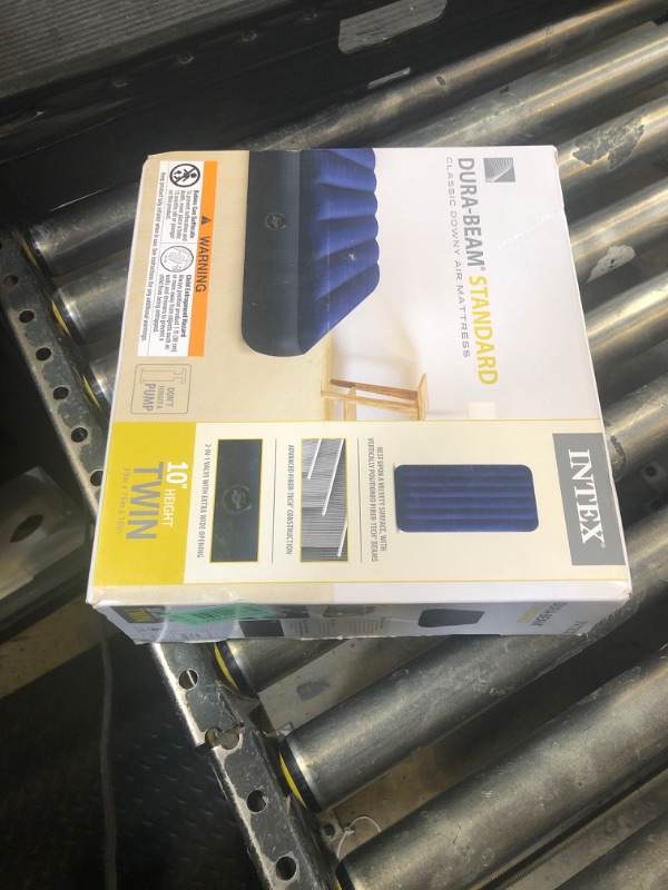 Photo 1 of Intex 64757E Dura-Beam Standard Downy Air Mattress: Fiber-Tech - Twin Size - 10in Bed Height - 300lb Weight Capacity - Pump Sold Separately