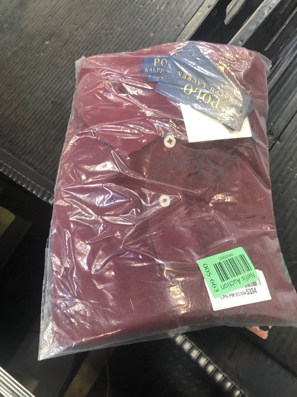 Photo 1 of POLO RALPH LAUREN Men Custom Fit Mesh Pony Logo Shirt (XXL, WineGreenPny)