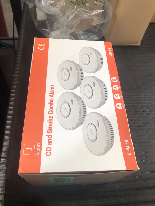 Photo 1 of Jemay  And Carbon Monoxide Detector, 10 Year Battery Operated Smoke Detector Carbon Monoxide Detector Combo, Dual Sensor Smoke CO Alarm with LED Indicator and Silence Function, AW183-A, 5 Packs