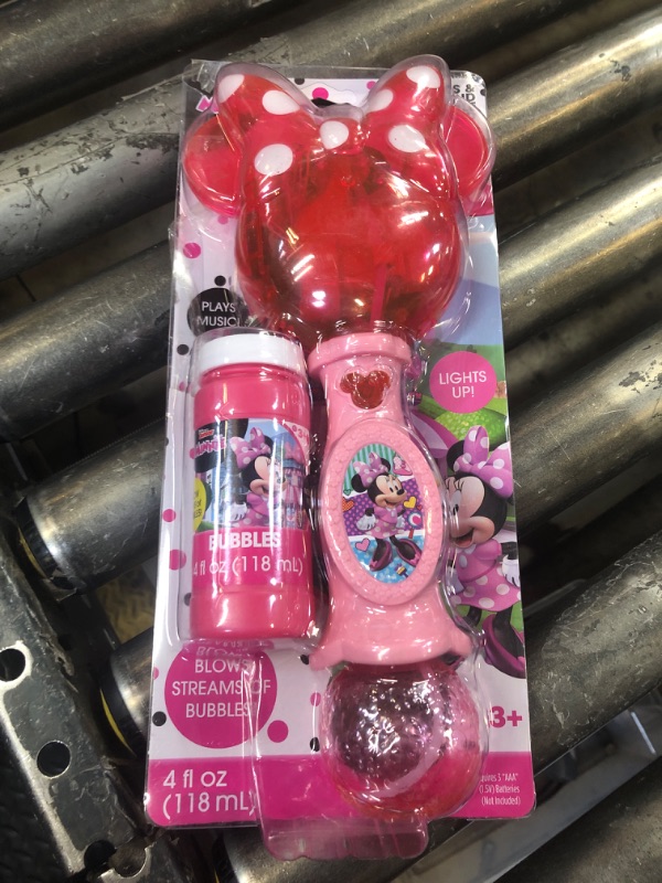 Photo 1 of Little Kids Disney Minnie Mouse Light and Sound Musical Bubble Wand, Includes Bubble Solution, Plastic, Multi (2051)