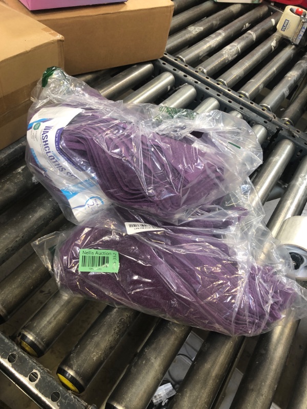 Photo 1 of Utopia Towels 24 Pack Cotton Washcloths Set, 100% Ring Spun Cotton, Premium Quality Flannel Face Cloths, Highly Absorbent and Soft Feel Fingertip Towels, Plum