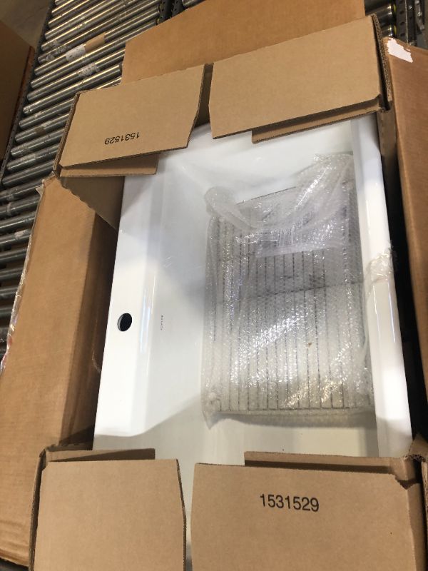 Photo 1 of KOHLER K-5871-1A2-0 Riverby 33" Top-Mount Single-Bowl Workstation Kitchen Sink, Cast Iron Kitchen Sink with Colander, Integral Cutting Board and Sink Rack, White