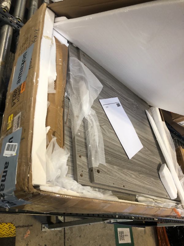 Photo 1 of DWVO Large Hidden Litter Box Furniture with Shelves and Charging Station, Wooden Enclosure for Self-Cleaning Litter Boxes, Grey