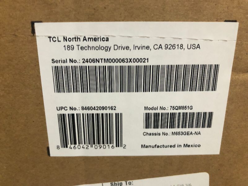 Photo 1 of TCL 75-Inch QM85 QLED 4K Smart QD-Mini LED TV with Google TV (75QM851G, 2024 Model) Dolby Vision IQ HDR, Dolby Atmos, Game Accelerator up to 240Hz, Voice Remote, Works with Alexa, Streaming Television