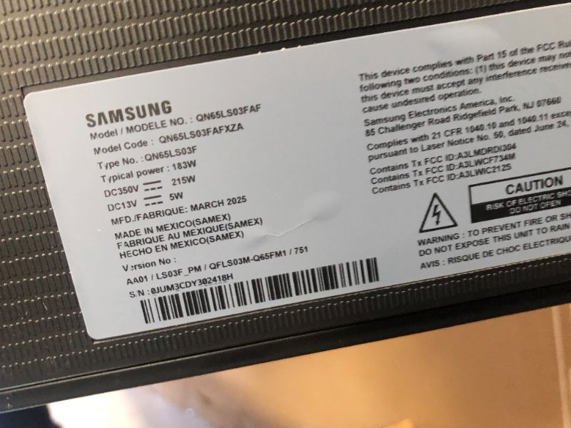 Photo 1 of SAMSUNG 65-Inch Class The Frame LS03F 4K QLED Smart TV (2025 Model) Modern Frame Design, NQ4 AI Gen2 Processor, Art Mode, Artful Picture Quality, Samsung Vision AI, Alexa Built-in