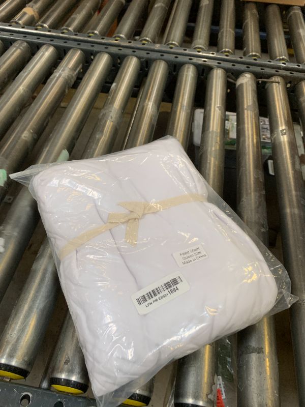 Photo 1 of PURE ERA Jersey Knit Cotton Fitted Bottom Sheet ONLY (No Flat Sheet or Shams) - Deep Pocket Up to 15" to 20", Ultra Soft Comfy Breathable Solid Bright White Queen