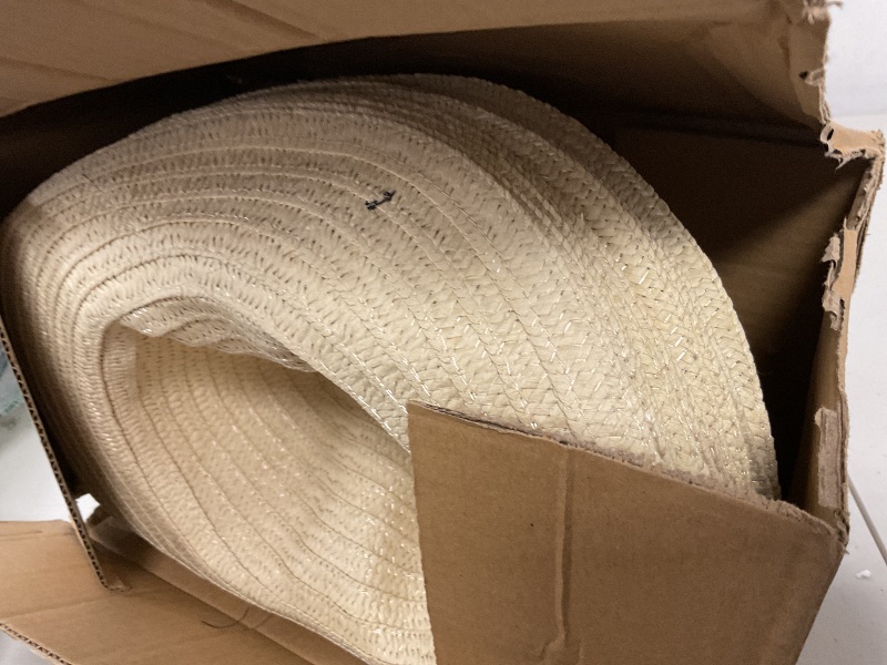 Photo 1 of Podzly 12 Pieces 24" Straw Cowboy Hats - Western Style for Men & Women - Country Accessories for Cowgirl, Concerts, Birthdays, Events & More - Plain