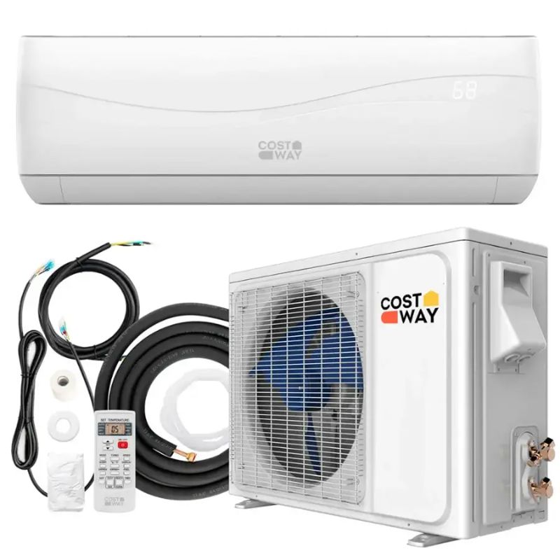 Photo 1 of INCOMPLETE SET!!!! Costway - 9000 BTU Split Air Conditioner & Heater Wall Mount AC Unit with Remote Control - White