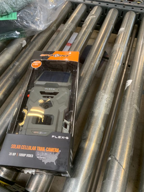 Photo 1 of SPYPOINT FLEX-S Solar Outdoor Cellular Trail Camera - Integrated Solar Panel, No WiFi Needed, Hunting & Game Camera with Night Vision Motion Activated, Dual-Sim LTE, 36MP Photos, 1080p Videos + Sound