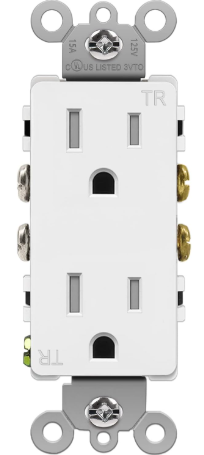 Photo 1 of 15 Amp Decorator Wall Receptacle, Standard Electrical Outlet, Tamper Resistant, Residential and Commercial Use, 15A/125V/1875W, UL Listed