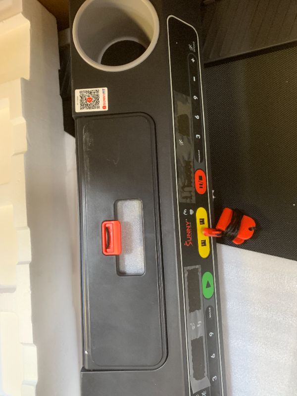 Photo 1 of Sunny Health & Fitness Foldable 15 Level Auto Incline Treadmill, 20" Wide Running Belt, Quiet Brushless, Digital Display, 300 LB Weight Capacity, SunnyFit App Bluetooth Connection- SF-T723030