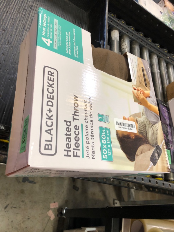Photo 1 of BLACK+DECKER Heated Blanket Electric Throw, Fleece Electric Blanket, Heating Blanket with 4 Heating Levels, 3H Timer, Auto Shutoff, Fast Heating (50x60 inches, Chocolate)