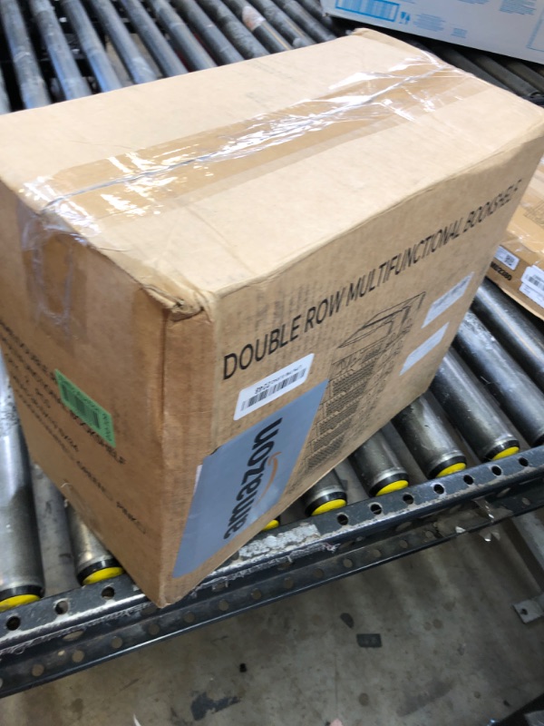 Photo 1 of AGTEK 5 Tier Rolling Utility Cart, Double Row, Book Cart with Wheels, Office Book Cart with Top Divider Shelf for Organizing Books and Supplies in The Home, Office, Classroom, White