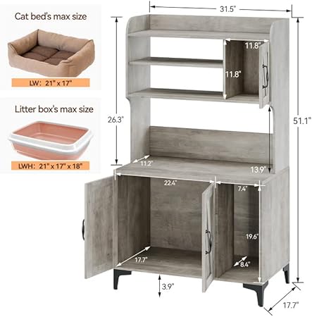 Photo 1 of LITTER BOX ENCLOSURE WITH 3 DOORS 