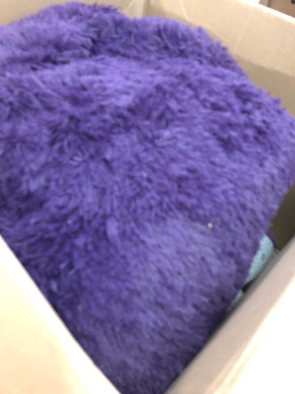 Photo 1 of FinRe?c Soft Purple Rugs for Bedroom Living Room, 4x6 Feet Modern Indoor Fuzzy Shaggy Area Rug, Non-Slip Fluffy Furry Rug for Nursery Kids Room Dorm Room Home Decor, High Pile Plush Floor Carpet
