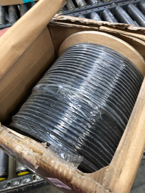 Photo 1 of trueCABLE Cat6 Outdoor, Shielded F/UTP, 500ft, UV Resistant, CMX Rated, Black, 23AWG Solid Bare Copper, 550MHz, PoE++ (4PPoE), ETL Listed, Bulk Ethernet Cable
