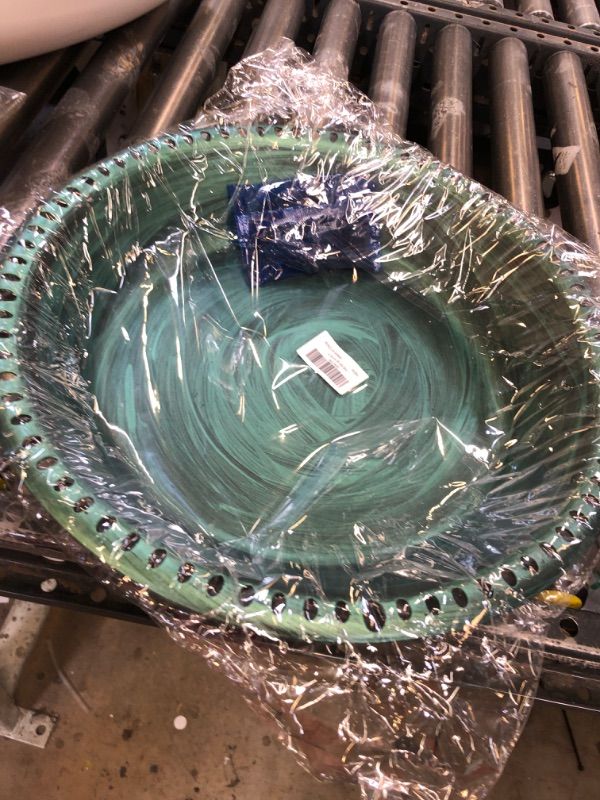 Photo 1 of Antique Outdoor Garden Hanging Bird Bath, 16 inch Heavy Duty BirdBath Bowl Only with Chains, Hanging Bird Feeder for Backyard Decor Green