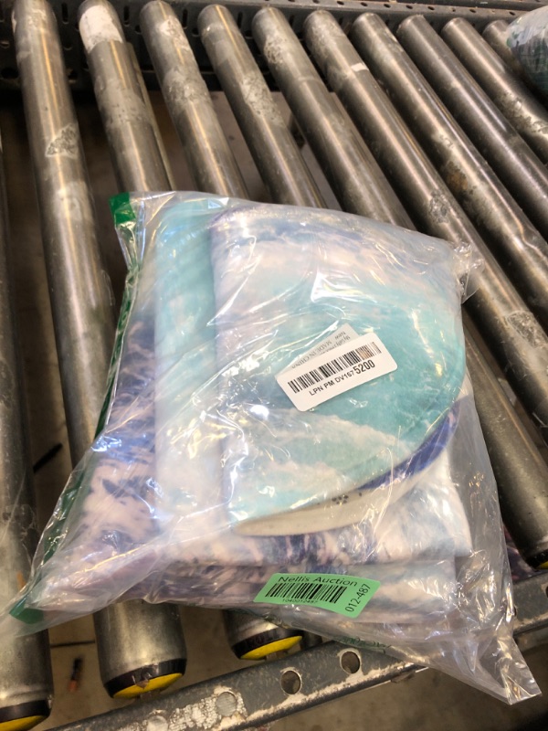 Photo 1 of My Daily 3 Piece Bathroom Rug Set Teal Blue Sea Waves Ocean Non-Slip Contour Mat + Toilet Lid Cover + Bath Mat
