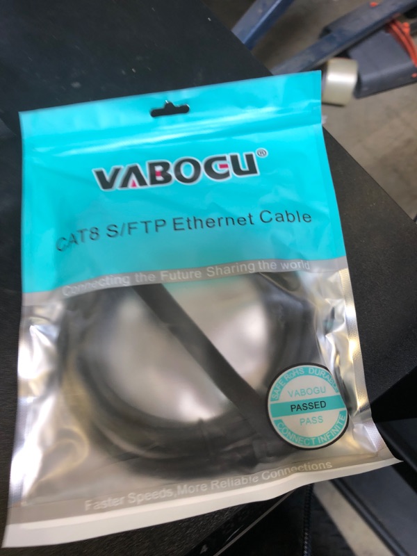 Photo 1 of Vabogu Cat 8 Ethernet Cable, 5ft Heavy Duty High Speed Internet Network Cable, 26AWG, 2000MHz 40Gbps with Gold Plated RJ45 Connectors, Shielded for Indoor & Outdoor Use