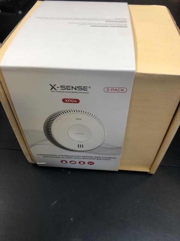 Photo 1 of X-Sense Hardwired Combination Smoke and Carbon Monoxide Detector, Hardwired Interconnected Smoke and CO Detector Alarm with Replaceable Battery Backup, XP04, 3-Pack