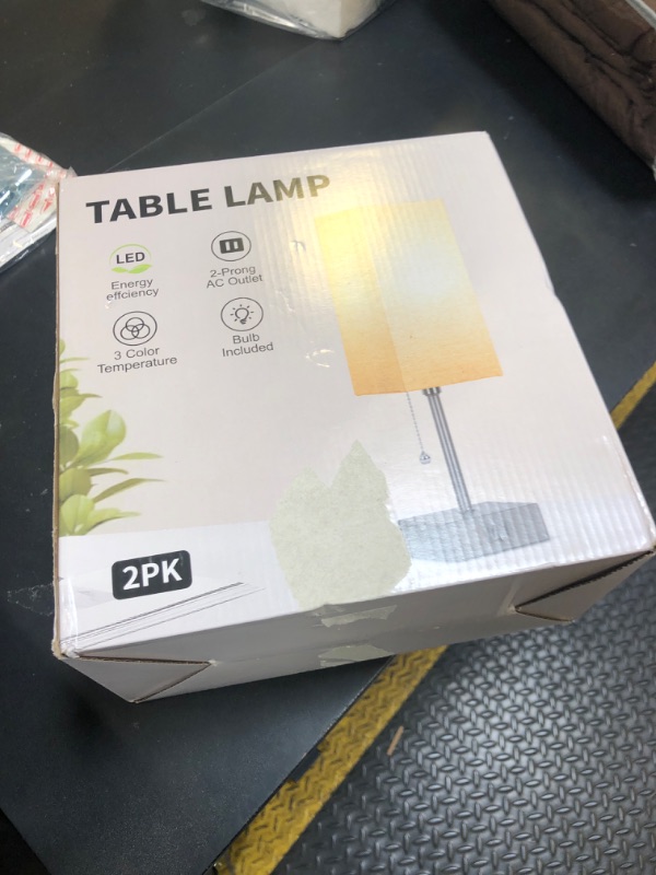 Photo 1 of 15'' Table Lamp for Bedroom set of 2,3-Color Bedside Lamps with Pull Chain Table Lamps for Night stands with AC Outlet,Small Night Light Lamps with 2 Bulbs Lamps for Living Room Kids Room Office Decor