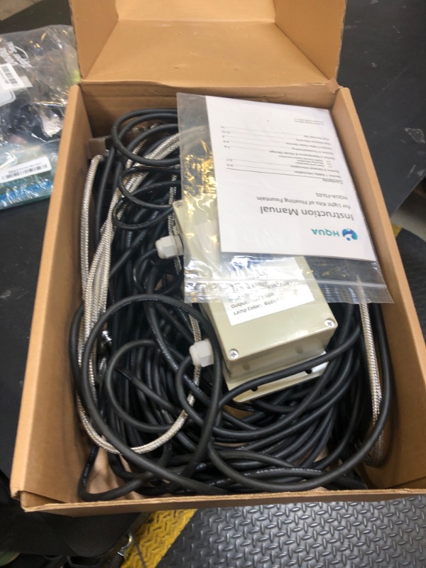Photo 1 of HQUA FSL01 120V AC LED RGB Color-Changing LED Fountain Light Sets, 4 Light Sets,with 100” Cord for HQUA-FS01 HQUA-FS02 Large Pond Floating Fountain