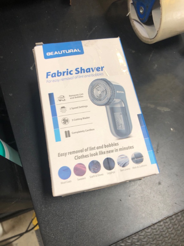 Photo 1 of BEAUTURAL Fabric Shaver and Lint Remover, Sweater Defuzzer with 2-Speeds, 2 Replaceable Stainless Steel Blades, Battery Operated, Remove Clothes Fuzz, Lint Balls, Pills, Bobbles Gray
