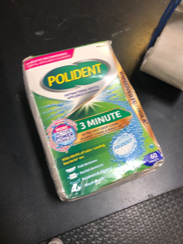 Photo 1 of Polident 3 Minute Antibacterial Dental Appliance Cleanser Tablets, 60 Count