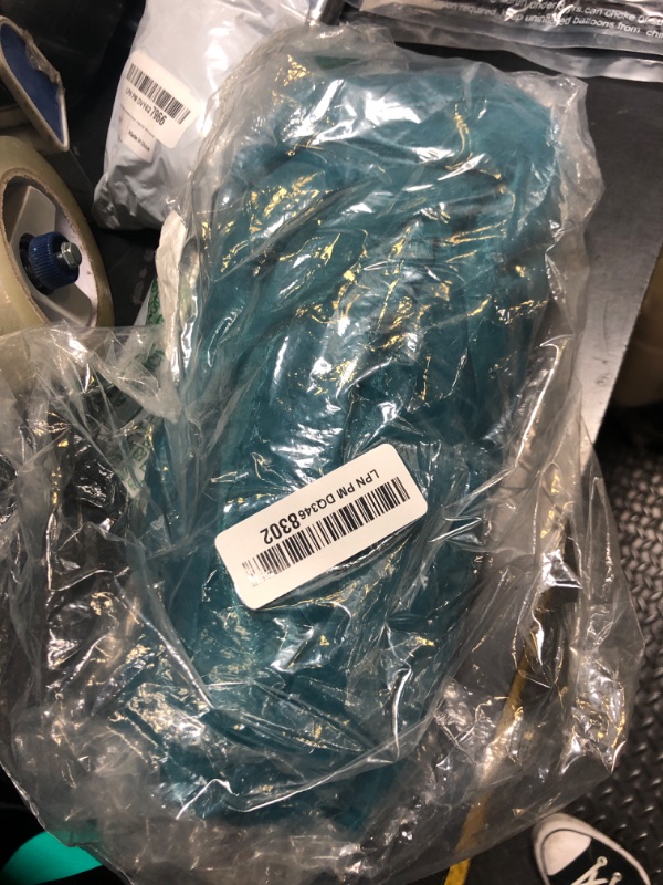Photo 1 of VDS Dark Teal Organza Fabric, 5 Yards Continuous, 45” Wide, Wedding Party Decoration Iridescent Crystal Sheer Shiny Organza Tulle Bridal Dress DIY Crafts Costume Sewing Backdrop Arch Cloth