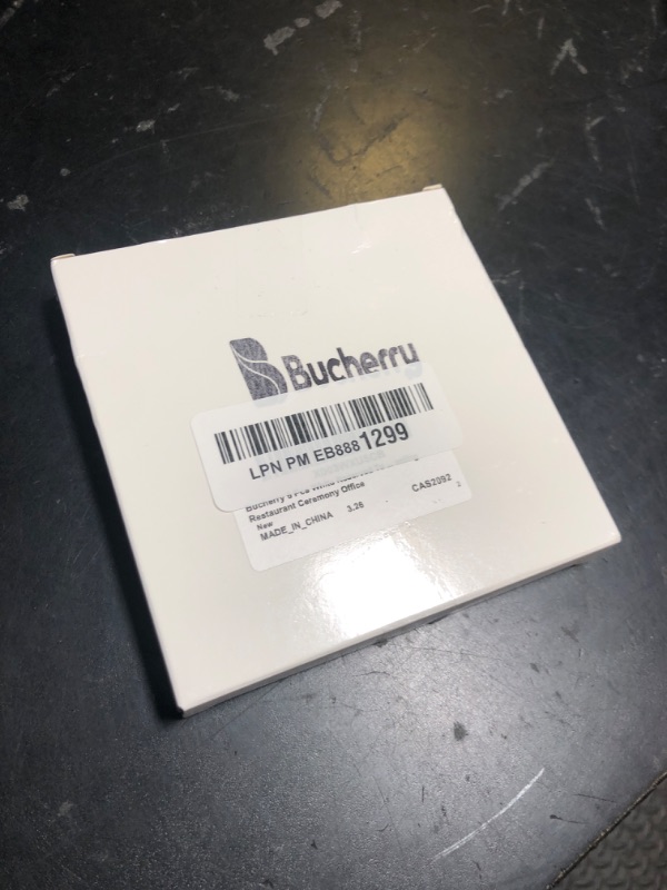 Photo 1 of Bucherry 6 Pcs White Reserved Table Signs for Wedding Acrylic Reserved Seating Signs Clear Acrylic Stands with Cursive Letters for Chairs Wedding Party Meeting Restaurant Ceremony Office