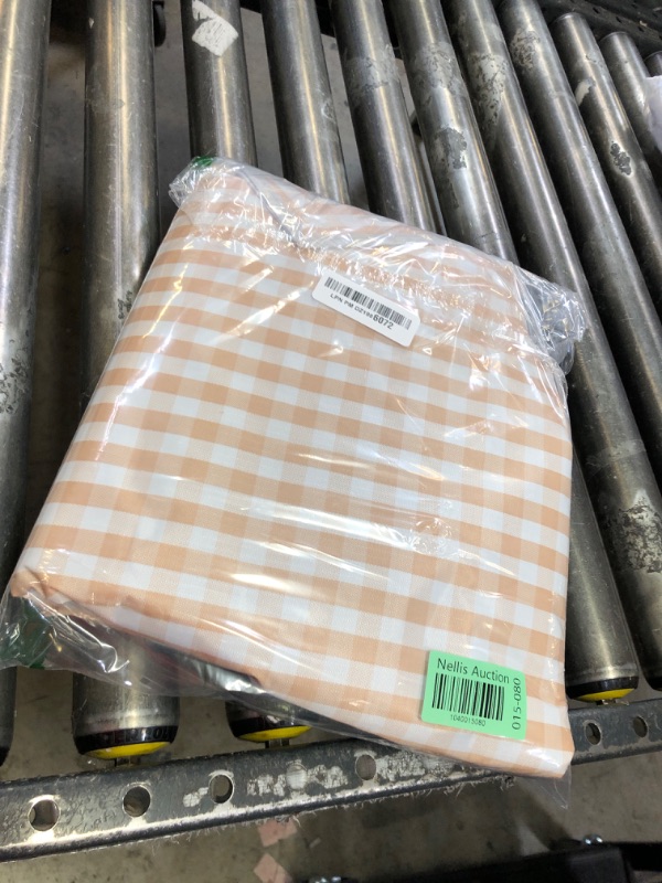 Photo 1 of Cute Gingham Picnic Blanket, Waterproof Foldable, in Large 80x60in and Extra Large 80x80in, Portable Compact Beach Blanket, Oversized XL Outdoor Mat (Tan, X-Large)