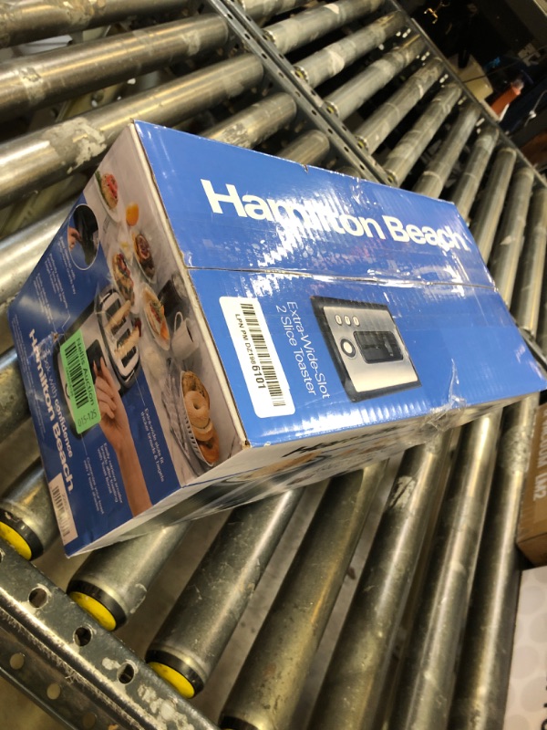 Photo 1 of Hamilton Beach 2 Slice Extra Wide Slot Toaster with Bagel & Defrost Settings, Shade Selector, Toast Boost, Auto Shutoff, Black & Stainless Steel (22633)