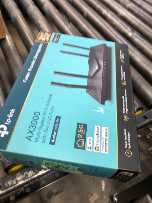 Photo 1 of TP-Link AX3000 WiFi 6 Router (Archer AX55 Pro) - Multi Gigabit Wireless Internet, 1 x 2.5 Gbps Port, Dual Band, VPN, OFDMA, MU-MIMO, USB Port, WPA3, Compatible With Alexa
