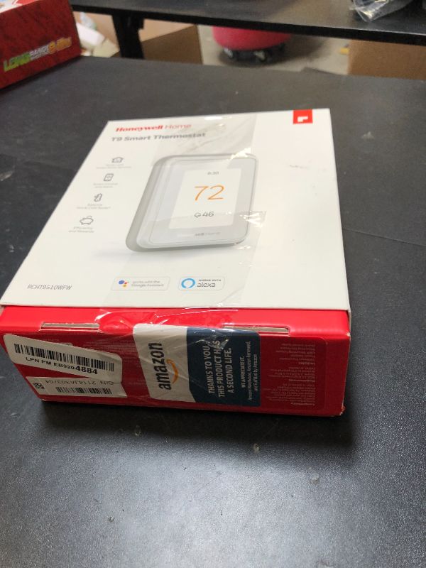 Photo 1 of Honeywell Home T9 WiFi Smart Thermostat, Smart Room Sensor Ready, Touchscreen Display, Alexa and Google Assist (Renewed)