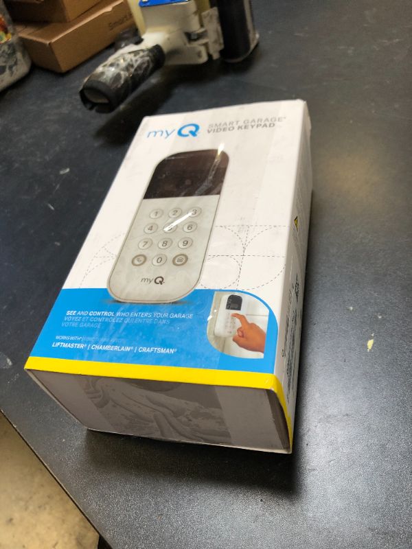 Photo 1 of myQ Smart Garage Door Video Keypad with Wide-Angle Camera,Customizable PIN Codes,and Smartphone Control–Take Charge of Your Garage Access Works with Chamberlain, LiftMaster and Craftsman openers,White