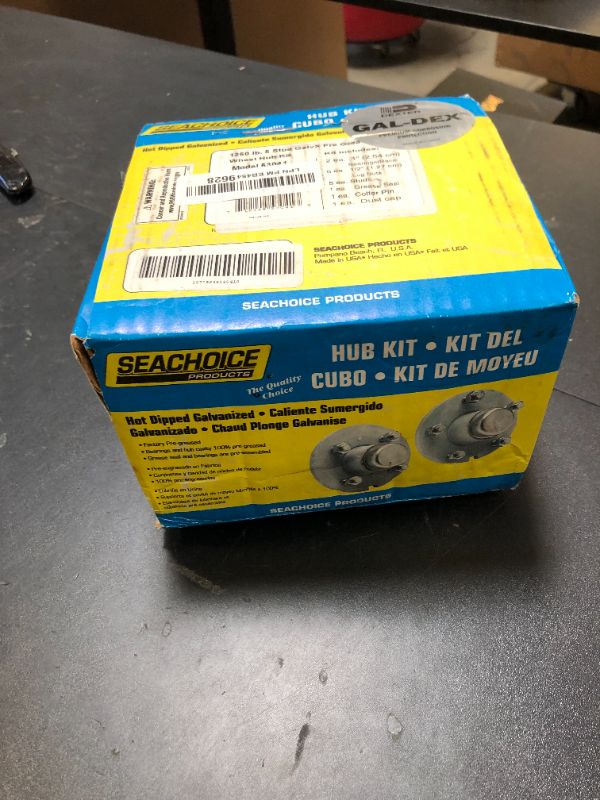 Photo 1 of Seachoice Trailer Wheel Hub, 1 in. Axle, 5 Lug, Galvanized, Pregreased