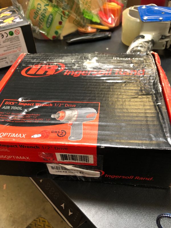 Photo 1 of Ingersoll Rand 2236QTIMAX-2 DXS2 1/2" Air Impact Wrench, 2" Extended Anvil, Quiet, 1500 ft-lb Torque, Titanium Hammercase, Friction Ring Retainer, Pistol, Interchangeable Anvil, Multi-functional Tool
